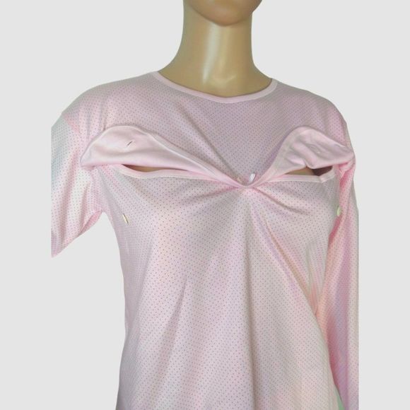 Pink and Grey Nursing Pajama Set with gift Size M - Picture 1 of 6